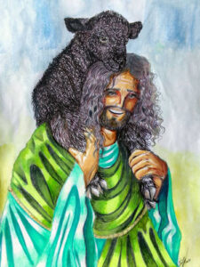 Jezus met zwart schaap